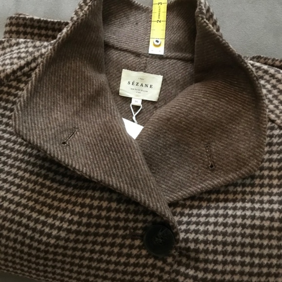 Mervin Short Coat Jacket in Brown Houndstooth Wool Size 4 NWT - Picture 10 of 16